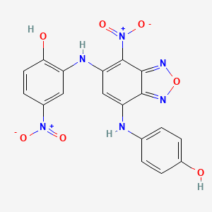 molecular formula C18H12N6O7 B3844049 2-({7-[(4-hydroxyphenyl)amino]-4-nitro-2,1,3-benzoxadiazol-5-yl}amino)-4-nitrophenol 