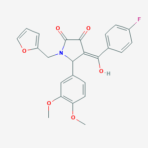 molecular formula C24H20FNO6 B384406 5-(3,4-dimethoxyphenyl)-4-(4-fluorobenzoyl)-1-(2-furylmethyl)-3-hydroxy-1,5-dihydro-2H-pyrrol-2-one 