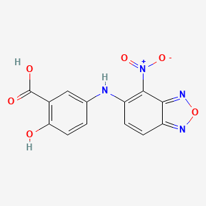 molecular formula C13H8N4O6 B3844074 2-hydroxy-5-[(4-nitro-2,1,3-benzoxadiazol-5-yl)amino]benzoic acid 