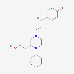 molecular formula C21H31FN2O B3844079 2-{1-cyclohexyl-4-[(2E)-3-(4-fluorophenyl)-2-propen-1-yl]-2-piperazinyl}ethanol 