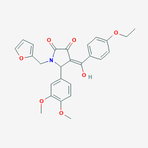 molecular formula C26H25NO7 B384408 5-(3,4-dimethoxyphenyl)-4-(4-ethoxybenzoyl)-1-(2-furylmethyl)-3-hydroxy-1,5-dihydro-2H-pyrrol-2-one 