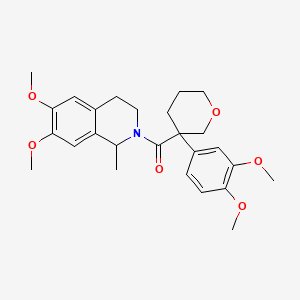 molecular formula C26H33NO6 B3844115 2-{[3-(3,4-dimethoxyphenyl)tetrahydro-2H-pyran-3-yl]carbonyl}-6,7-dimethoxy-1-methyl-1,2,3,4-tetrahydroisoquinoline 