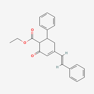 molecular formula C23H22O3 B3844134 ethyl 2-oxo-6-phenyl-4-(2-phenylvinyl)-3-cyclohexene-1-carboxylate 