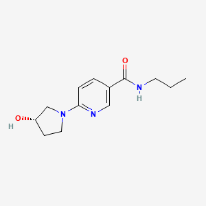 molecular formula C13H19N3O2 B3844142 6-[(3S)-3-hydroxy-1-pyrrolidinyl]-N-propylnicotinamide 
