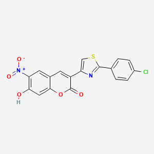 molecular formula C18H9ClN2O5S B3844158 3-[2-(4-chlorophenyl)-1,3-thiazol-4-yl]-7-hydroxy-6-nitro-2H-chromen-2-one 