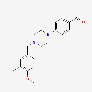 molecular formula C21H26N2O2 B3844166 1-{4-[4-(4-methoxy-3-methylbenzyl)-1-piperazinyl]phenyl}ethanone 