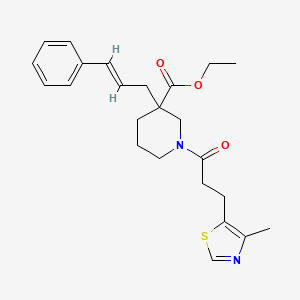 ethyl 1-[3-(4-methyl-1,3-thiazol-5-yl)propanoyl]-3-[(2E)-3-phenyl-2-propen-1-yl]-3-piperidinecarboxylate