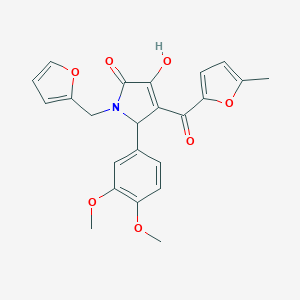 molecular formula C23H21NO7 B384419 2-(3,4-dimethoxyphenyl)-1-(furan-2-ylmethyl)-4-hydroxy-3-(5-methylfuran-2-carbonyl)-2H-pyrrol-5-one CAS No. 618376-35-5