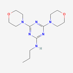 molecular formula C14H24N6O2 B3844206 4,6-di-4-morpholinyl-N-propyl-1,3,5-triazin-2-amine 