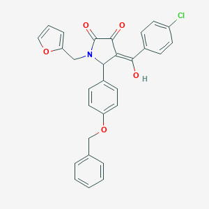 molecular formula C29H22ClNO5 B384423 5-[4-(benzyloxy)phenyl]-4-(4-chlorobenzoyl)-1-(2-furylmethyl)-3-hydroxy-1,5-dihydro-2H-pyrrol-2-one 