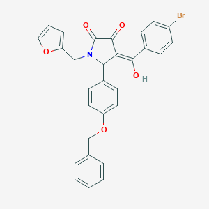 molecular formula C29H22BrNO5 B384424 5-[4-(benzyloxy)phenyl]-4-(4-bromobenzoyl)-1-(2-furylmethyl)-3-hydroxy-1,5-dihydro-2H-pyrrol-2-one 