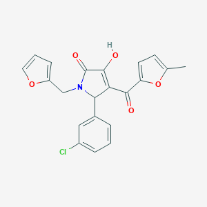 molecular formula C21H16ClNO5 B384427 5-(3-chlorophenyl)-1-(2-furylmethyl)-3-hydroxy-4-(5-methyl-2-furoyl)-1,5-dihydro-2H-pyrrol-2-one CAS No. 618373-70-9