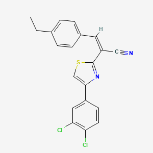 molecular formula C20H14Cl2N2S B3844273 2-[4-(3,4-dichlorophenyl)-1,3-thiazol-2-yl]-3-(4-ethylphenyl)acrylonitrile 