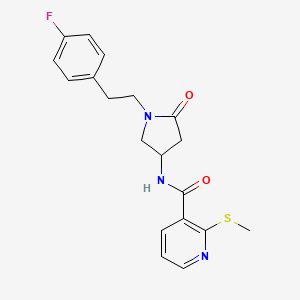 molecular formula C19H20FN3O2S B3844274 N-{1-[2-(4-fluorophenyl)ethyl]-5-oxo-3-pyrrolidinyl}-2-(methylthio)nicotinamide 
