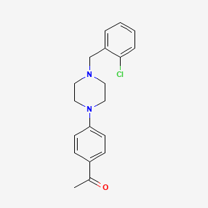 molecular formula C19H21ClN2O B3844289 1-{4-[4-(2-chlorobenzyl)-1-piperazinyl]phenyl}ethanone 
