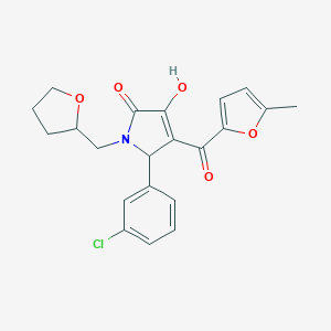 2-(3-chlorophenyl)-4-hydroxy-3-(5-methylfuran-2-carbonyl)-1-(oxolan-2-ylmethyl)-2H-pyrrol-5-one