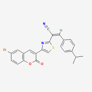 molecular formula C24H17BrN2O2S B3844304 2-[4-(6-bromo-2-oxo-2H-chromen-3-yl)-1,3-thiazol-2-yl]-3-(4-isopropylphenyl)acrylonitrile 