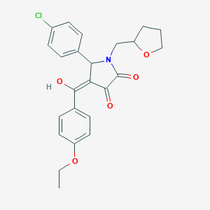 molecular formula C24H24ClNO5 B384431 5-(4-chlorophenyl)-4-(4-ethoxybenzoyl)-3-hydroxy-1-(tetrahydro-2-furanylmethyl)-1,5-dihydro-2H-pyrrol-2-one 