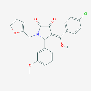 molecular formula C23H18ClNO5 B384432 4-(4-chlorobenzoyl)-1-(2-furylmethyl)-3-hydroxy-5-(3-methoxyphenyl)-1,5-dihydro-2H-pyrrol-2-one CAS No. 618377-61-0