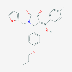 molecular formula C26H25NO5 B384433 1-(2-furylmethyl)-3-hydroxy-4-(4-methylbenzoyl)-5-(4-propoxyphenyl)-1,5-dihydro-2H-pyrrol-2-one 