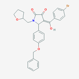 molecular formula C29H26BrNO5 B384435 5-[4-(benzyloxy)phenyl]-4-(4-bromobenzoyl)-3-hydroxy-1-(tetrahydro-2-furanylmethyl)-1,5-dihydro-2H-pyrrol-2-one 