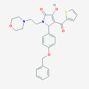 molecular formula C28H28N2O5S B384436 5-[4-(benzyloxy)phenyl]-3-hydroxy-1-[2-(4-morpholinyl)ethyl]-4-(2-thienylcarbonyl)-1,5-dihydro-2H-pyrrol-2-one 