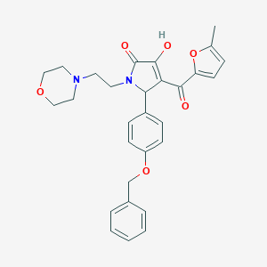 molecular formula C29H30N2O6 B384438 5-[4-(benzyloxy)phenyl]-3-hydroxy-4-[(5-methylfuran-2-yl)carbonyl]-1-[2-(morpholin-4-yl)ethyl]-1,5-dihydro-2H-pyrrol-2-one 