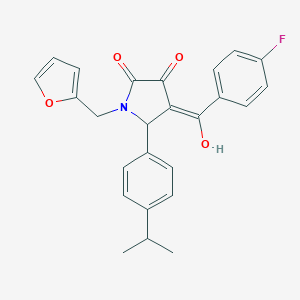 molecular formula C25H22FNO4 B384439 4-(4-fluorobenzoyl)-1-(2-furylmethyl)-3-hydroxy-5-(4-isopropylphenyl)-1,5-dihydro-2H-pyrrol-2-one 