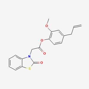 molecular formula C19H17NO4S B3844394 4-allyl-2-methoxyphenyl (2-oxo-1,3-benzothiazol-3(2H)-yl)acetate 