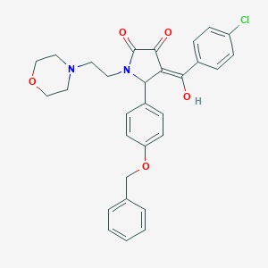molecular formula C30H29ClN2O5 B384440 5-[4-(benzyloxy)phenyl]-4-(4-chlorobenzoyl)-3-hydroxy-1-[2-(4-morpholinyl)ethyl]-1,5-dihydro-2H-pyrrol-2-one 