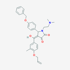molecular formula C32H34N2O5 B384441 4-[4-(allyloxy)-3-methylbenzoyl]-5-[4-(benzyloxy)phenyl]-1-[2-(dimethylamino)ethyl]-3-hydroxy-1,5-dihydro-2H-pyrrol-2-one 