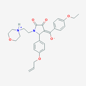 (E)-(4-ethoxyphenyl)-[1-(2-morpholin-4-ium-4-ylethyl)-4,5-dioxo-2-(4-prop-2-enoxyphenyl)pyrrolidin-3-ylidene]methanolate