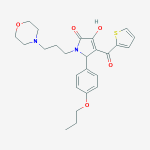 molecular formula C25H30N2O5S B384444 4-hydroxy-1-(3-morpholin-4-ylpropyl)-2-(4-propoxyphenyl)-3-(thiophene-2-carbonyl)-2H-pyrrol-5-one CAS No. 615270-73-0