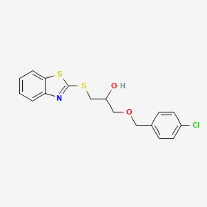 molecular formula C17H16ClNO2S2 B3844444 1-(1,3-benzothiazol-2-ylthio)-3-[(4-chlorobenzyl)oxy]-2-propanol 