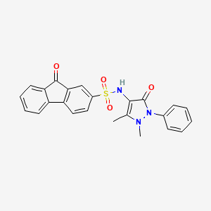 molecular formula C24H19N3O4S B3844459 N-(1,5-dimethyl-3-oxo-2-phenyl-2,3-dihydro-1H-pyrazol-4-yl)-9-oxo-9H-fluorene-2-sulfonamide 