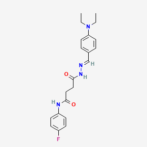 molecular formula C21H25FN4O2 B3844467 4-{2-[4-(diethylamino)benzylidene]hydrazino}-N-(4-fluorophenyl)-4-oxobutanamide 