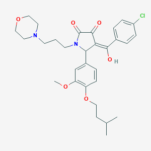 molecular formula C30H37ClN2O6 B384447 4-(4-chlorobenzoyl)-3-hydroxy-5-[4-(isopentyloxy)-3-methoxyphenyl]-1-[3-(4-morpholinyl)propyl]-1,5-dihydro-2H-pyrrol-2-one 
