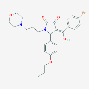 molecular formula C27H31BrN2O5 B384448 4-(4-bromobenzoyl)-3-hydroxy-1-[3-(4-morpholinyl)propyl]-5-(4-propoxyphenyl)-1,5-dihydro-2H-pyrrol-2-one 