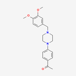 molecular formula C21H26N2O3 B3844486 1-{4-[4-(3,4-dimethoxybenzyl)-1-piperazinyl]phenyl}ethanone 