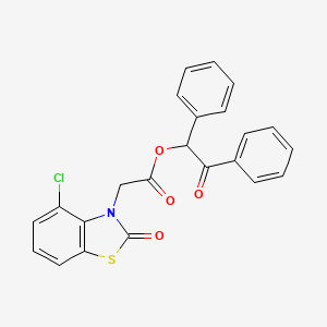 2-oxo-1,2-diphenylethyl (4-chloro-2-oxo-1,3-benzothiazol-3(2H)-yl)acetate