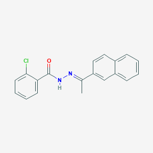 molecular formula C19H15ClN2O B3844493 2-chloro-N'-[1-(2-naphthyl)ethylidene]benzohydrazide 