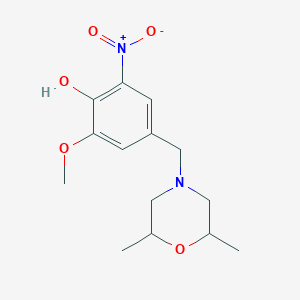 molecular formula C14H20N2O5 B3844496 4-[(2,6-dimethyl-4-morpholinyl)methyl]-2-methoxy-6-nitrophenol 