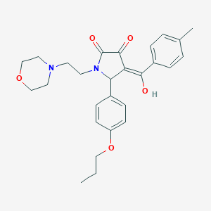 molecular formula C27H32N2O5 B384450 (4E)-4-[hydroxy-(4-methylphenyl)methylidene]-1-(2-morpholin-4-ylethyl)-5-(4-propoxyphenyl)pyrrolidine-2,3-dione CAS No. 618081-35-9