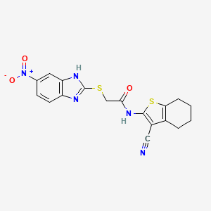 N-(3-cyano-4,5,6,7-tetrahydro-1-benzothien-2-yl)-2-[(5-nitro-1H-benzimidazol-2-yl)thio]acetamide