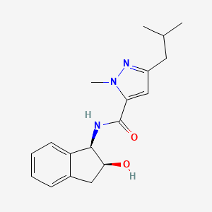 molecular formula C18H23N3O2 B3844572 N-[(1R,2S)-2-hydroxy-2,3-dihydro-1H-inden-1-yl]-3-isobutyl-1-methyl-1H-pyrazole-5-carboxamide 