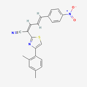 molecular formula C22H17N3O2S B3844575 2-[4-(2,4-dimethylphenyl)-1,3-thiazol-2-yl]-5-(4-nitrophenyl)-2,4-pentadienenitrile 