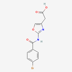 {2-[(4-bromobenzoyl)amino]-1,3-oxazol-4-yl}acetic acid