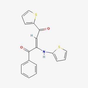 molecular formula C18H13NO2S2 B3844601 1-phenyl-4-(2-thienyl)-2-(2-thienylamino)-2-butene-1,4-dione 