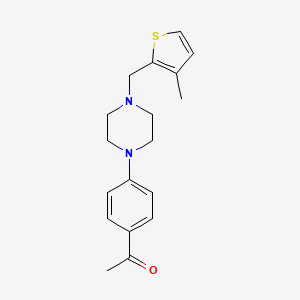 1-(4-{4-[(3-methyl-2-thienyl)methyl]-1-piperazinyl}phenyl)ethanone