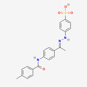 molecular formula C22H21N3O4S B3844629 4-[2-(1-{4-[(4-methylbenzoyl)amino]phenyl}ethylidene)hydrazino]benzenesulfonic acid 